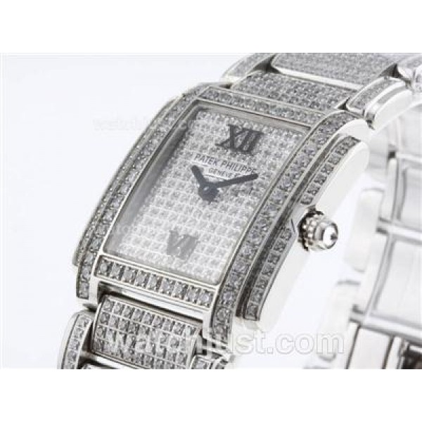 Patek Philippe Twenty-4 Hours Swiss ETA Movement with Full Diamond-Lady Size