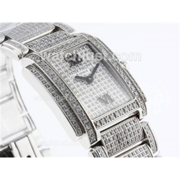 Patek Philippe Twenty-4 Hours Swiss ETA Movement with Full Diamond-Lady Size