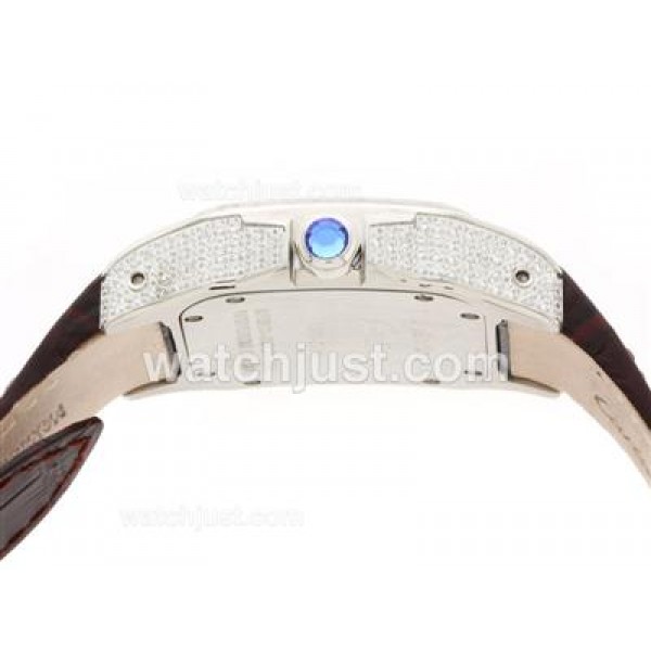 UK Best Quality Cartier Santos 100 Replica Watches With White Dials For Sale
