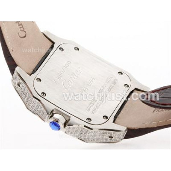 UK Best Quality Cartier Santos 100 Replica Watches With White Dials For Sale