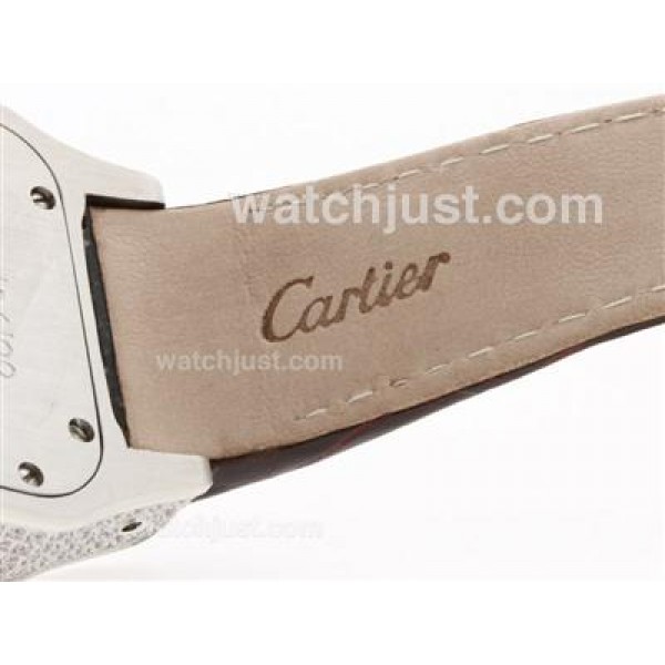 UK Best Quality Cartier Santos 100 Replica Watches With White Dials For Sale