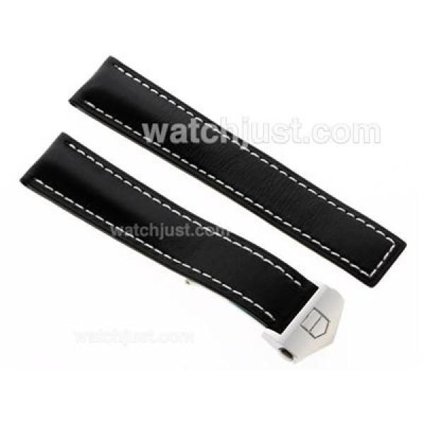 Tag Heuer Black Leather Strap with Deployment Buckle For 7750 Version