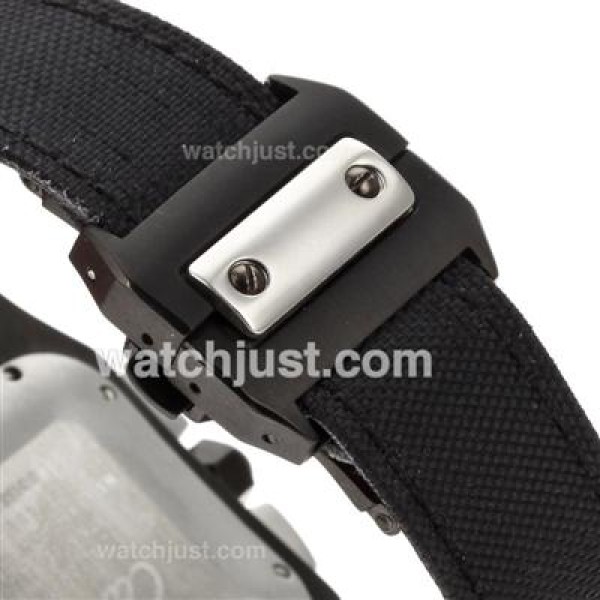 Cartier Santos 100 Automatic PVD Case with Nylon Strap -Same Structure As 7750-High Quality
