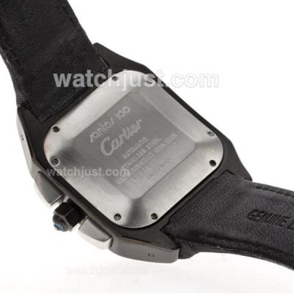 Cartier Santos 100 Automatic PVD Case with Nylon Strap -Same Structure As 7750-High Quality