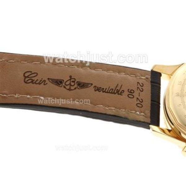 Breitling Navitimer Chronograph Swiss Valjoux 7750 Movement Gold Case with Black Dial-28800 bph
