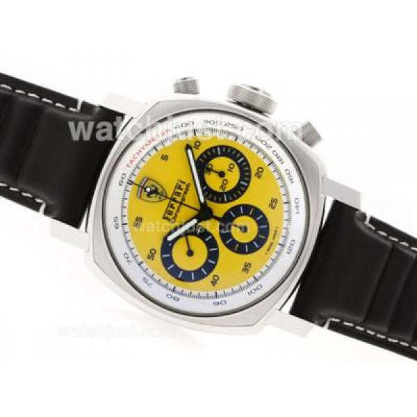 Panerai Ferrari FER00034 Scuderia Swiss Valjoux 7750 Movement with Yellow Dial