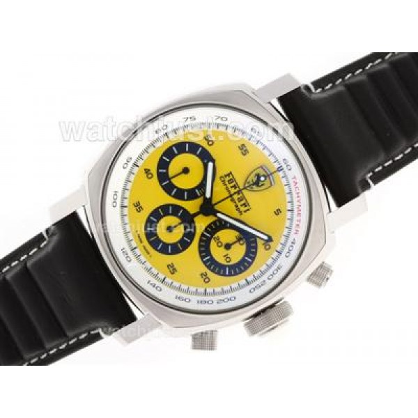 Panerai Ferrari FER00034 Scuderia Swiss Valjoux 7750 Movement with Yellow Dial