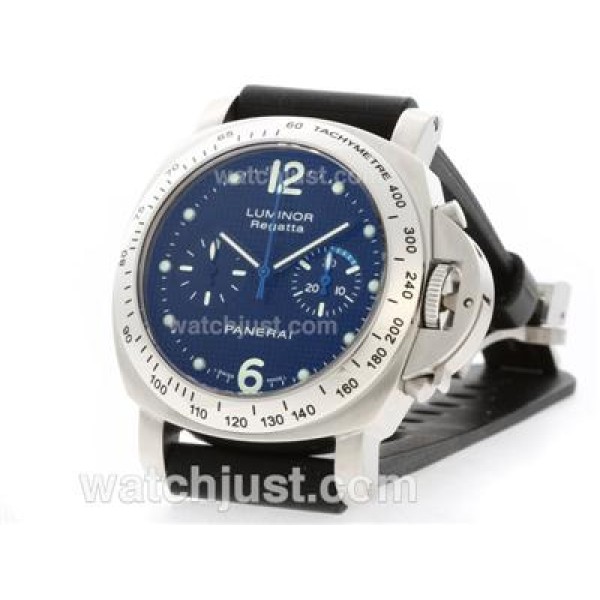 Panerai Luminor Regatta Chronograph Lemania Movement with Black Dial-Rubber Strap