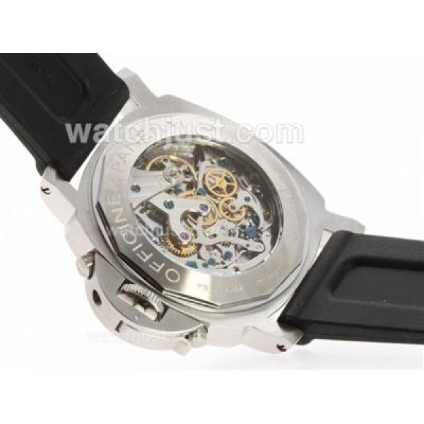 Panerai Luminor Regatta Chronograph Lemania Movement with Black Dial-Rubber Strap