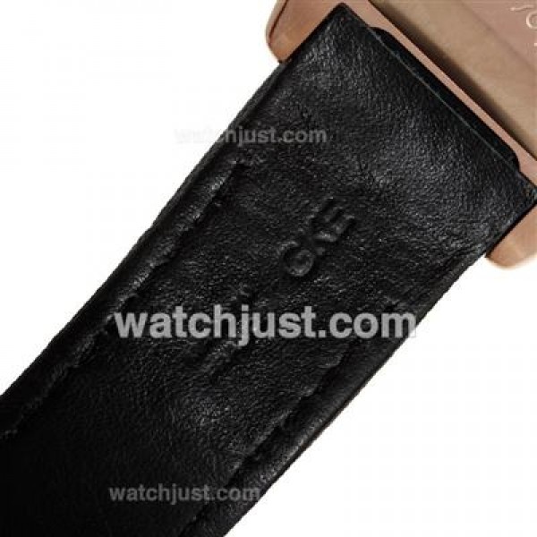 Cartier Santos 100 Chronograph Swiss Valjoux 7750 Movement Rose Gold Case with Nylon Strap