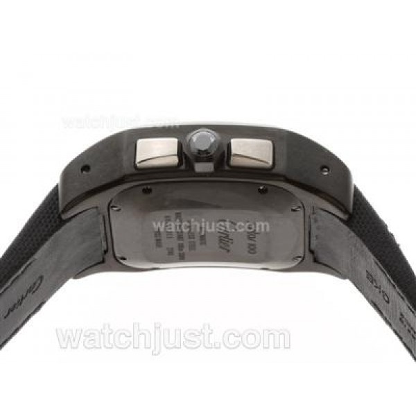 Cartier Santos 100 Chronograph Swiss Valjoux 7750 Movement PVD Case with Nylon Strap