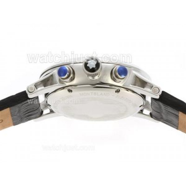Montblanc Classic Flyback Working Chronograph with Black Dial-Leather Strap