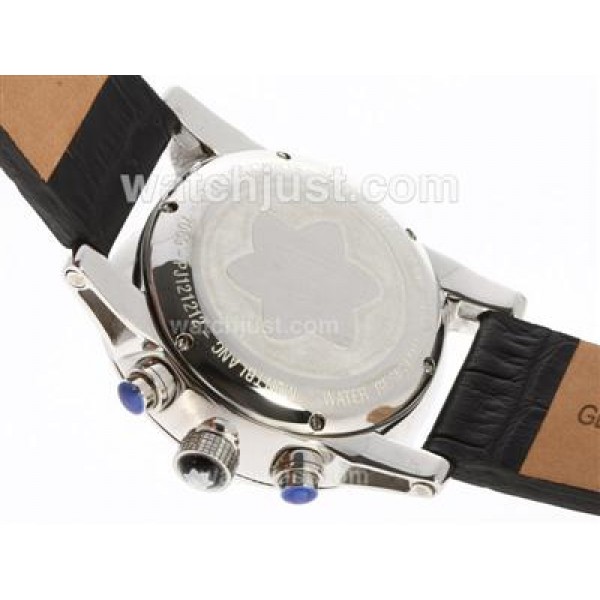 Montblanc Classic Flyback Working Chronograph with Black Dial-Leather Strap