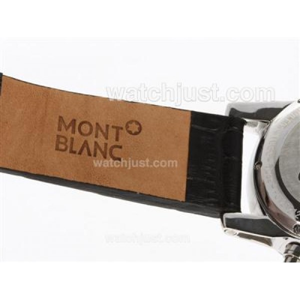 Montblanc Classic Flyback Working Chronograph with Black Dial-Leather Strap
