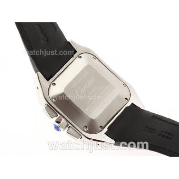 UK Best Quality Cartier Santos 100 Chronograph Replica Watches With White Dials For Sale