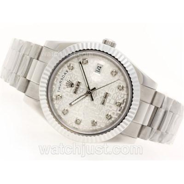 41 MM High Quality Rolex Day-Date II Replica Watches With White Dials For Sale