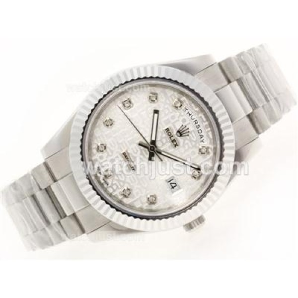 41 MM High Quality Rolex Day-Date II Replica Watches With White Dials For Sale