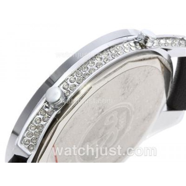 Jacob & Co Classic Five Time Zone Diamond Bezel and Dial with Leather Strap-Big Number Markers