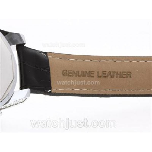 Jacob & Co Classic Five Time Zone Diamond Bezel and Dial with Leather Strap-Big Number Markers