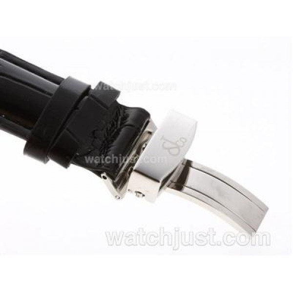 Jacob & Co Classic Five Time Zone Diamond Bezel and Dial with Leather Strap-Big Number Markers