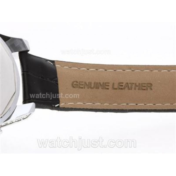 Jacob & Co Classic Five Time Zone Diamond Bezel and Dial with Leather Strap-Big Number Markers