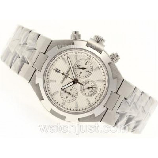 Vacheron Constantin Overseas Working Chronograph with White Dial-Sapphire Glass