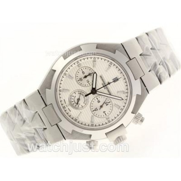 Vacheron Constantin Overseas Working Chronograph with White Dial-Sapphire Glass