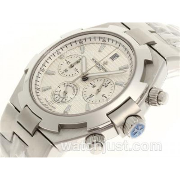 Vacheron Constantin Overseas Working Chronograph with White Dial-Sapphire Glass