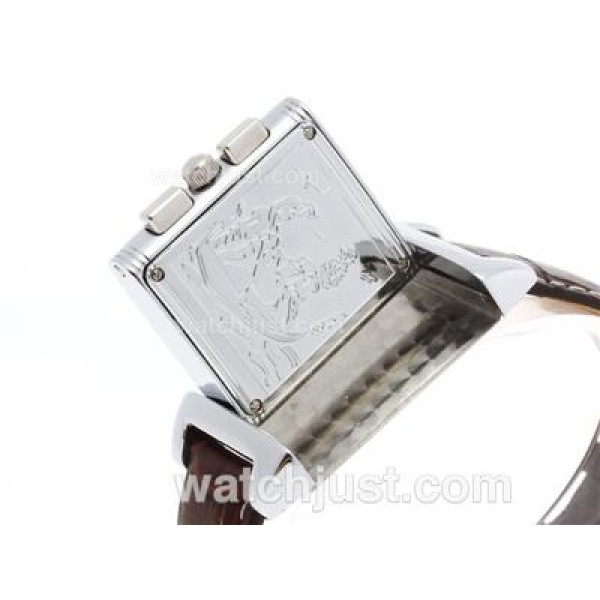 Jaeger-Lecoultre Reverso Working Chronogragh with White Dial-Leather Strap