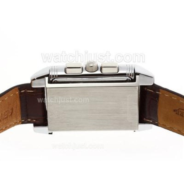 Jaeger-Lecoultre Reverso Working Chronogragh with White Dial-Leather Strap