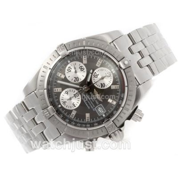 Breitling Chronomat Evolution Chronograph Swiss Valjoux 7750 Movement with Gray Dial