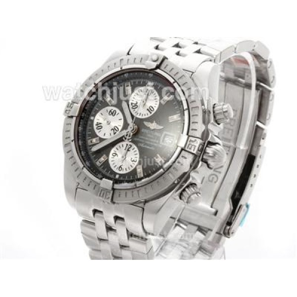 Breitling Chronomat Evolution Chronograph Swiss Valjoux 7750 Movement with Gray Dial