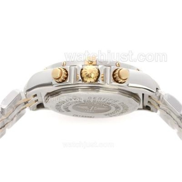 Breitling Chronomat Evolution Chronograph Swiss Valjoux 7750 Movement Two Tone with Gray Dial