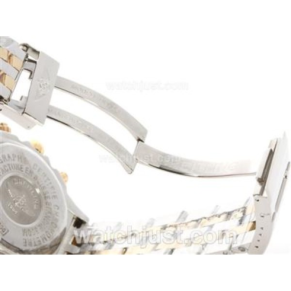 Breitling Chronomat Evolution Chronograph Swiss Valjoux 7750 Movement Two Tone with Gray Dial