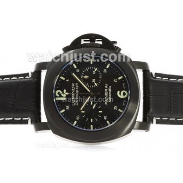 Panerai Luminor Chronograph PVD Case with Black Dial-Lemania Movement