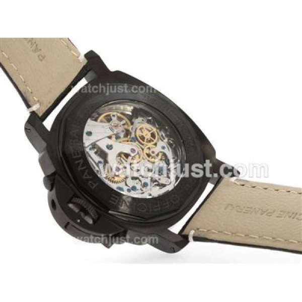 Panerai Luminor Chronograph PVD Case with Black Dial-Lemania Movement
