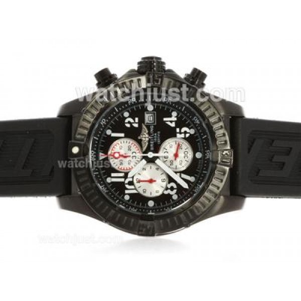 Breitling Super Avenger Working Chronograph PVD Case Black Dial with Red Needles