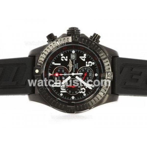 Breitling Super Avenger Working Chronograph PVD Case Black Dial with Red Needles