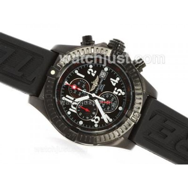 Breitling Super Avenger Working Chronograph PVD Case Black Dial with Red Needles