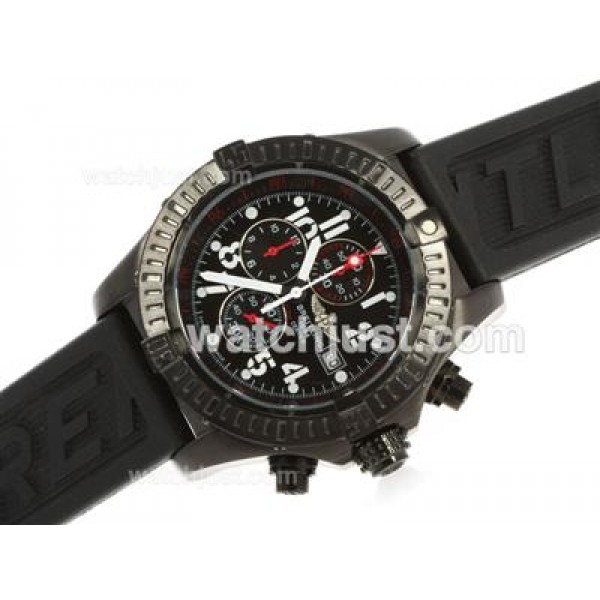 Breitling Super Avenger Working Chronograph PVD Case Black Dial with Red Needles