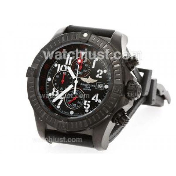 Breitling Super Avenger Working Chronograph PVD Case Black Dial with Red Needles