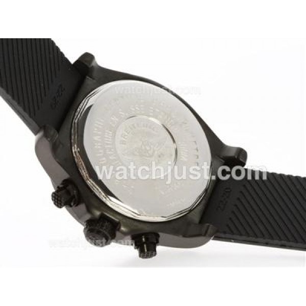 Breitling Super Avenger Working Chronograph PVD Case Black Dial with Red Needles