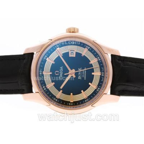 Omega Hour Vision See Thru Case Automatic Rose Gold Case with Black Dial