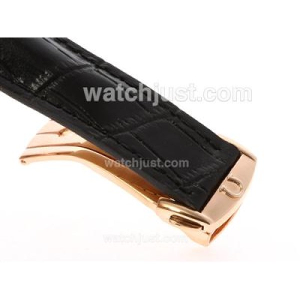 Omega Hour Vision See Thru Case Automatic Rose Gold Case with Black Dial