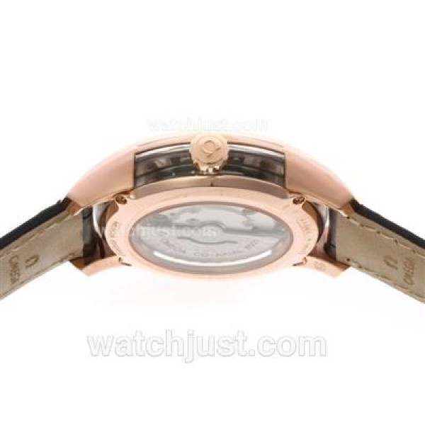 Omega Hour Vision See Thru Case Automatic Rose Gold Case with Black Dial