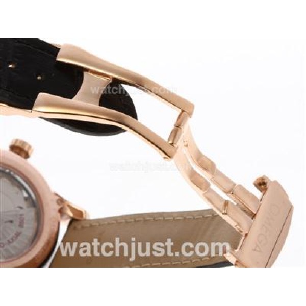 Omega Hour Vision See Thru Case Automatic Rose Gold Case with Black Dial