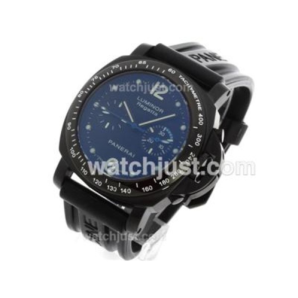 Panerai Luminor Regatta Chronograph Lemania Movement PVD Case with Rubber Strap