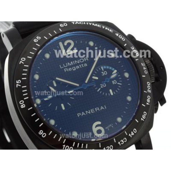 Panerai Luminor Regatta Chronograph Lemania Movement PVD Case with Rubber Strap