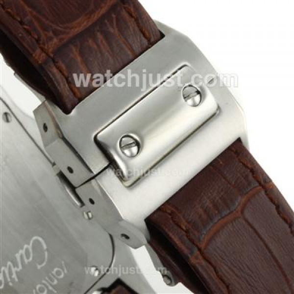 Cartier Santos 100 Swiss ETA 2836 Movement with Brown Strap-41.5MM Updated Version