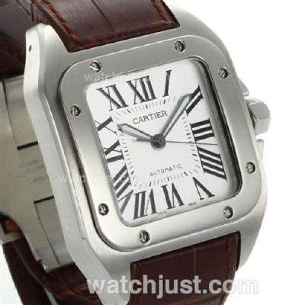 Cartier Santos 100 Swiss ETA 2836 Movement with Brown Strap-41.5MM Updated Version